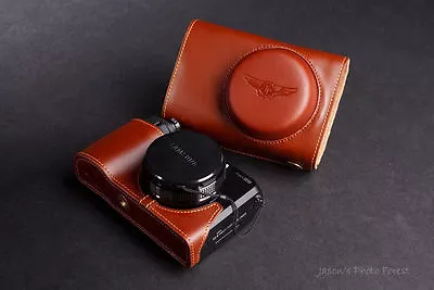 Handmade Genuine Real Leather Full Camera Case Camera Bag Cover For Samsung EX2F • £52.79