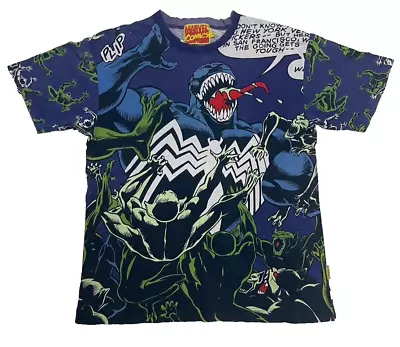 Marvel Comic AOP 90s Spider Man Venom T Shirt L All Over Print Vintage 20/27 • $55
