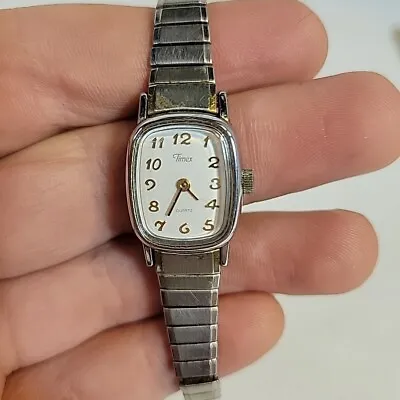 Vintage Timex Silver Tone Womens Watch Square Face Untested As-is • $9.02