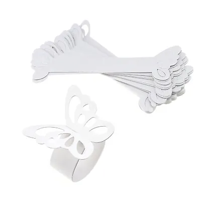 £8.87 • Buy WHITE Butterfly Napkin Ring Serviette Holder Wedding Banquet Dinner Decor Set