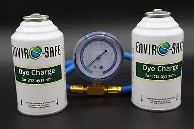 Dye Charge For R12 Auto A/C Refrigerant Systems Envirosafe 2 Cans/Gauge • $36