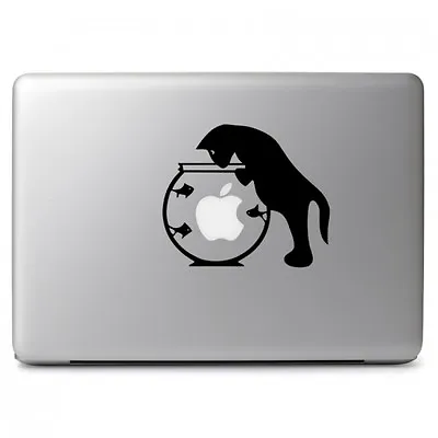 Cat Catching Fish Vinyl Decal Sticker For Macbook Air Pro 11 12 13 15 17  Laptop • $9.49