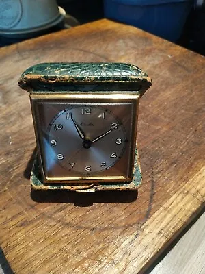 Mauthe Travel Clock In Leather Case Fully Working  • $92.49