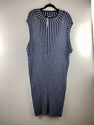 $27 • Buy Asos Curve Tunic Dress Rib Stretch Knit Blue Size 24