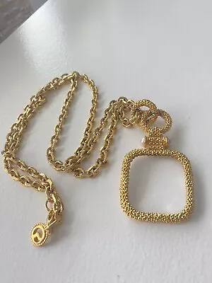 Vtg St John Monocle Magnifier Gold Tone Necklace “Beautiful “ • $119.99