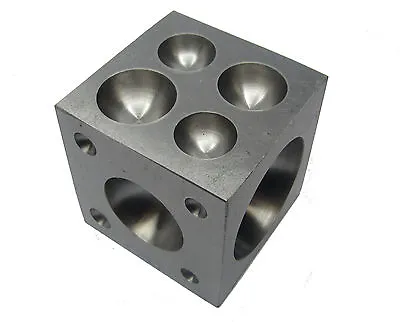 Steel Dapping Doming Block 2 1/2  Square 4.3 - 45mm Round Holes Jewellery Making • £25.50