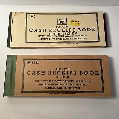 2 Vintage Cash Receipt Books With Carbon Paper Pittsburgh Sales SS Kresge • $15