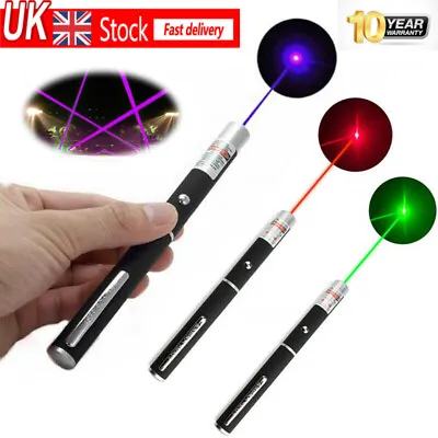 PACK OF 3 Laser Pointer Blue Green Red 1MW Brand NEW Cat Toy Beam Powerful Pen • £6.99