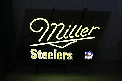 $175 • Buy Vintage Miller NFL Pittsburgh Steelers Neon Beer Sign 1992