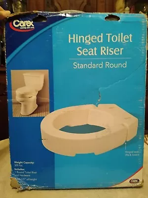 Carex Round Hinged Toilet Seat Riser Adds 3.5   To Height 300# Capacity  • $9.99