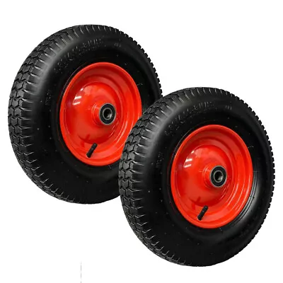 2x 16  4.80 4.00-8 Wheelbarrow Trolley Wheel 25mm Bore Tyre Pneumatic Heavy Duty • $54.99