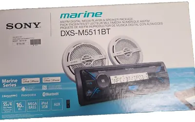 Sony DXS-M5511BT Digital Marine Bluetooth Stereo & 6.5  Dual Cone Speakers • $139