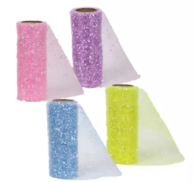 New Decorative Glittery Easter Mesh 6 In X 3 Yd ~ Choice Of Color • $6.49