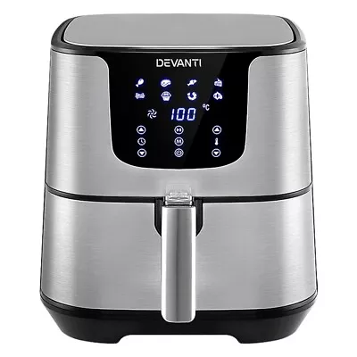 Devanti Air Fryer 7L LCD Fryers Stainless Steel • $95.35