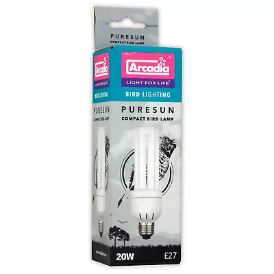 Arcadia Compact D3 Reptile Bird Light E27 Bulb Vivarium Cage Lamp Lighting Tube • $27.32