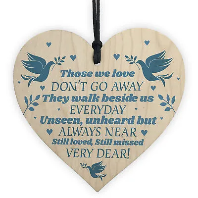 Wood Heart Plaque Sign Bereavement Memorial Remembrance Poem Mum Dad Gift • £3.99