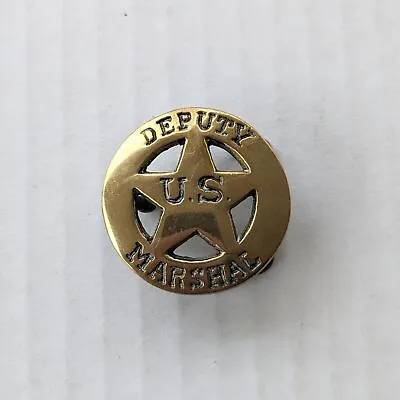 Vintage Brass Deputy US Marshall Round Star Belt Buckle • $30