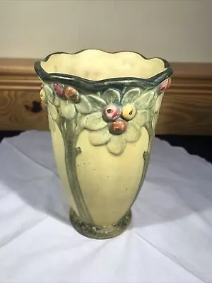 Atq 1920s Weller Voile 7  Pottery Vase Arts Crafts Mission Style Apple Tree • $89.99