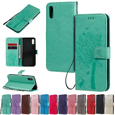 Tree Pattern PU Leather Flip Wallet Case Phone Cover For Xiaomi 8 Lite 9 8 7 6 • £5.51