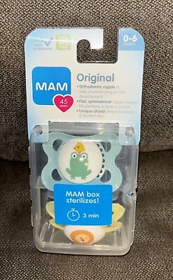 MAM Silicone Pacifier 2-Pck W/Sterilizing Case{0-6}Months🦁Safari Yellow & Green • $12.99