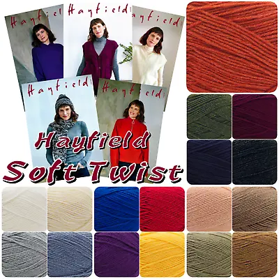 Hayfield SOFT TWIST Acrylic + Merino Wool Knitting Crochet Yarn 100g + Patterns • £3.59