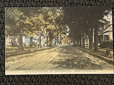 EIGTH ST  AT 28TH AVE MERIDIAN MISSISSIPPI MS Vintage Postcard LAUDERDALE COUNTY • $9.99