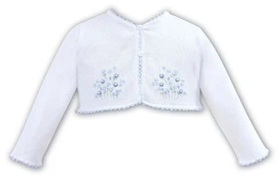 £25.99 • Buy Sarah Louise - Girl's White Cardigan With Blue Flowers