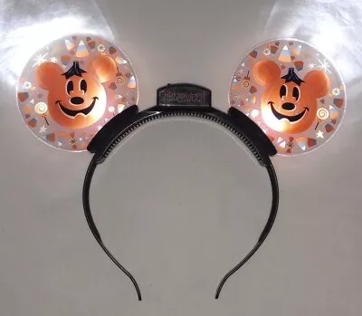 Disney Parks Light-up Mickey Mouse Halloween Pumpkin Glow Ears Headband • $20.50