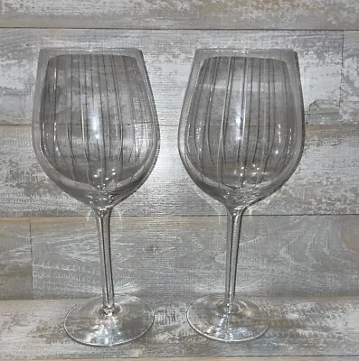 MIKASA CHEERS Clear Glass Wine Goblet Stem 10” TALL Water Set Of 2 Red White • $10.49