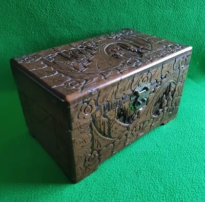 Antique Hand Carved Chinese Camphor Wood Small Storage Chest  Storage Box 30cm • £75