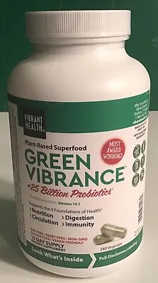 $34.95 • Buy Green Vibrance Vegan Superfood Pills 240 Caps 5/2024 Digestion Vibrant Health