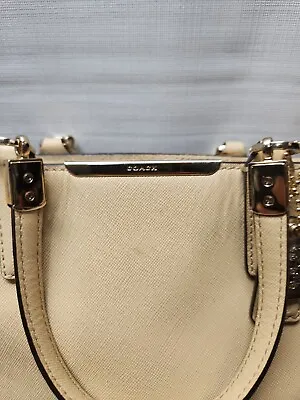 Coach Saffiano Leather Light Beige Madison Mini North/South Crossbody Tote • $59.99