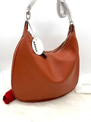 $269.99 • Buy AUTH NWT $398 STAUD Large West Soft Pebbled Leather Hobo Shoulder Bag In Rust