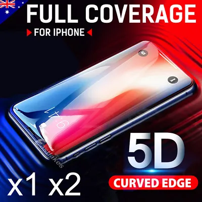 5D Apple IPhone 11 Pro XS Max XR 8 7 6 Plus Full Tempered Glass Screen Protector • $7.45