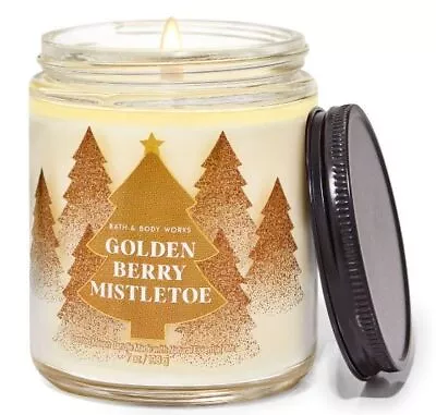 Bath & Body Works Golden Berry Mistletoe 1-Wick Candle 8 Oz • $19.99