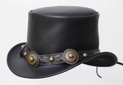 Top Hat Cosplay Leather Top Hat Steampunk Top Hat Gothic Top Hat Gentleman Hat • £43