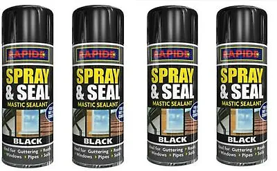 £18.99 • Buy Black Spray N Seal Mastic Black Spray Paint Sealant Roof Window Pipes Guttering