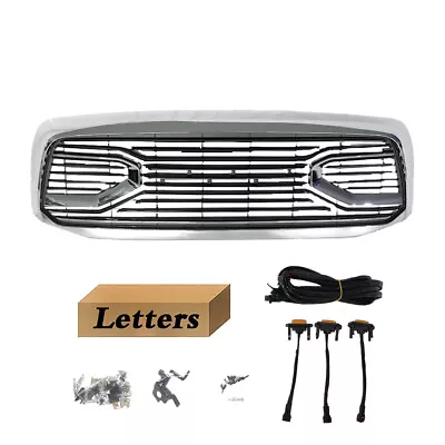 For 06-09 2500 3500 Dodge RAM 06-08 1500 Front Chrome Grille W/Letters & Lights • $269.90