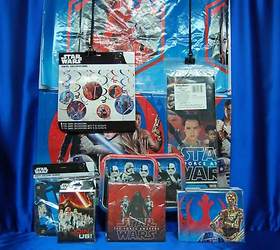 $29.99 • Buy Force Awakens Last Jedi Party Set # 14  Invites Cups Napkins Banner Plates ++