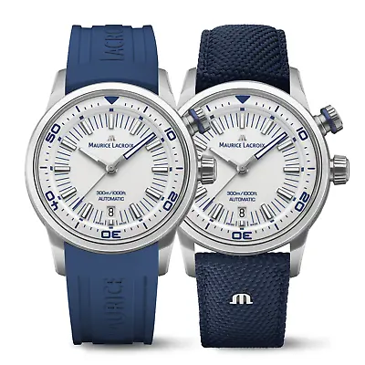 Maurice Lacroix Pontos S Diver Blue 300M PT6248-SS00L-130-4 Men's Watch Set NWT • $1999