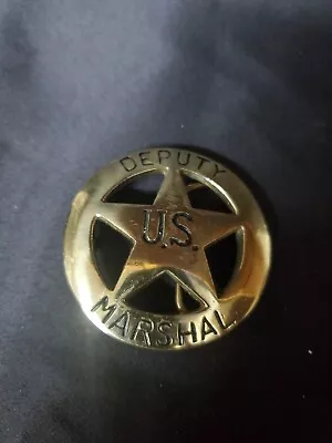 Vintage Solid Brass Baron Buckle Deputy Marshal Badge 5 Pointed Star Belt Buckle • $40