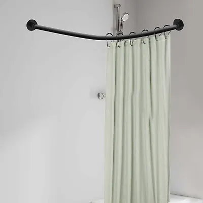 L Shaped Shower Curtain Rod Stainless Steel Bathroom Shower Pole Rail Adjustable • $45