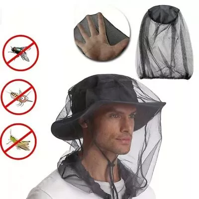Mosquito Head Net Hat Bugs Off When Gardening Fishing Camping Outdoor Hiking • $3.49