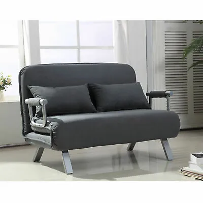 Twin Size Convertible Sleeper Bed Lounger Chair W/Suede Microfiber Slip Cover • $306.79