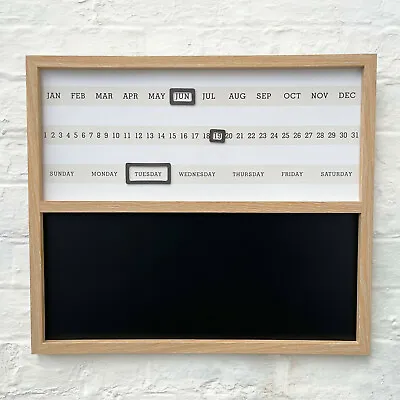 £18.99 • Buy Calendar Chalkboard Retro Wall Mounted Day Month Year Date Memo Planner Magnetic