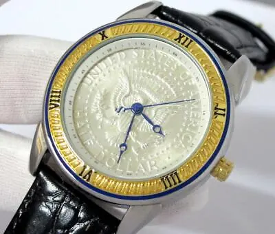 New STAUER SILVER DOLLAR COIN WATCH  W/ Ori Certificate • $98