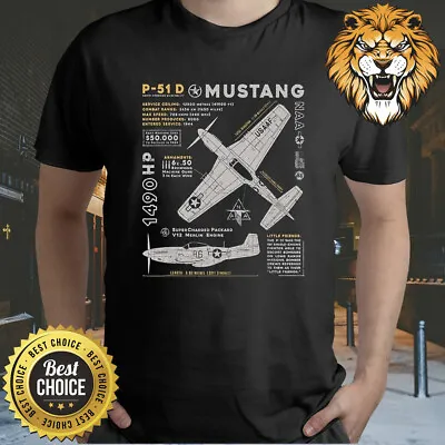 P-51 Mustang Vintage Wwii North American P51 D Fighter Plane Shirt S-3XL Q3996 • $19.98