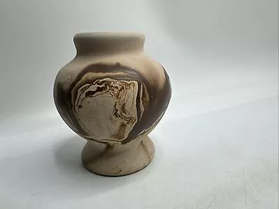 Vintage Nemadji Pottery Hand Made Native Clay Swirl Bud Vase 3.5  Inch Tall USA • $12.99