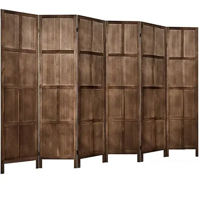 6 Panel Sturdy Wood Room Divider Folding Privacy Screens Wall Separator Portable • $104.99