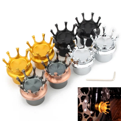 $24.89 • Buy Crown Front Axle Cap Nut Covers For Harley Touring Street 750 Softail Dyna V-Rod
